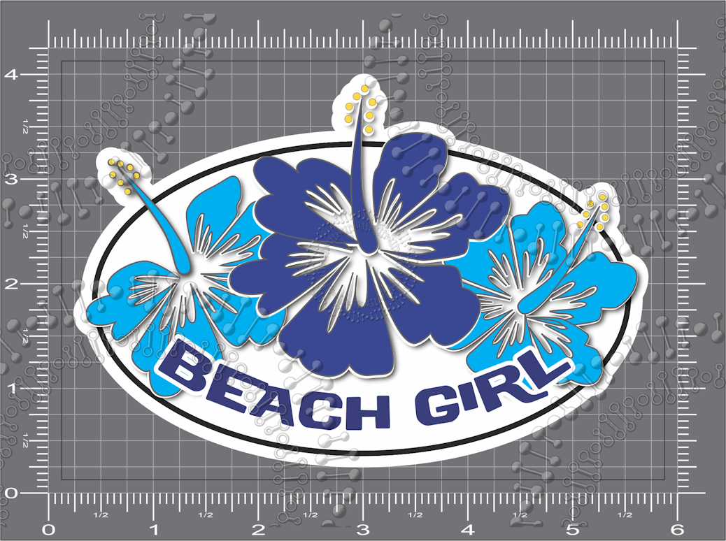 Beach Girl Blue Decal