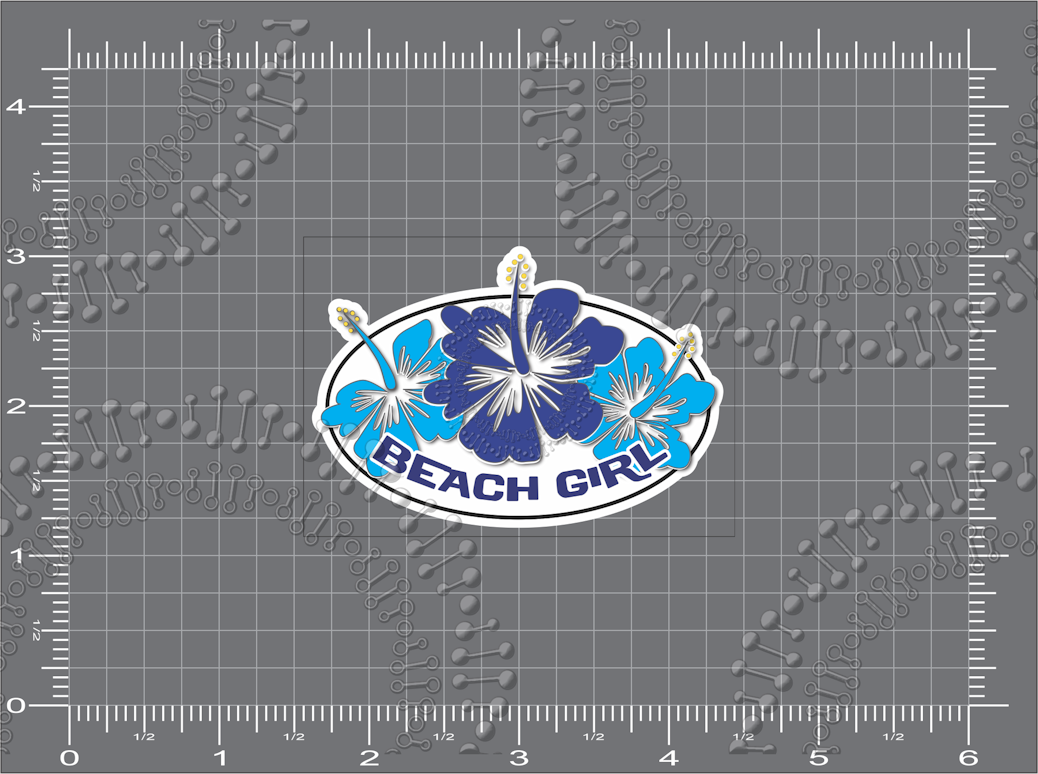 Beach Girl Blue Decal