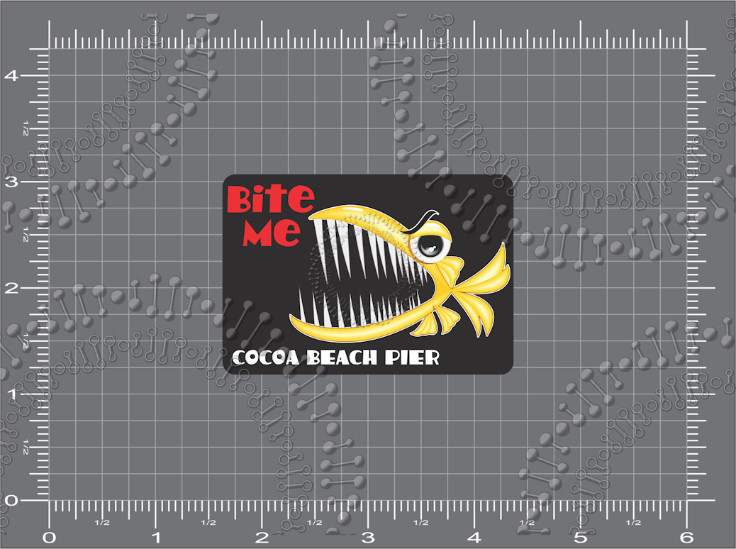 Cocoa Beach, FL - Cocoa Beach Pier Bite Me Decal