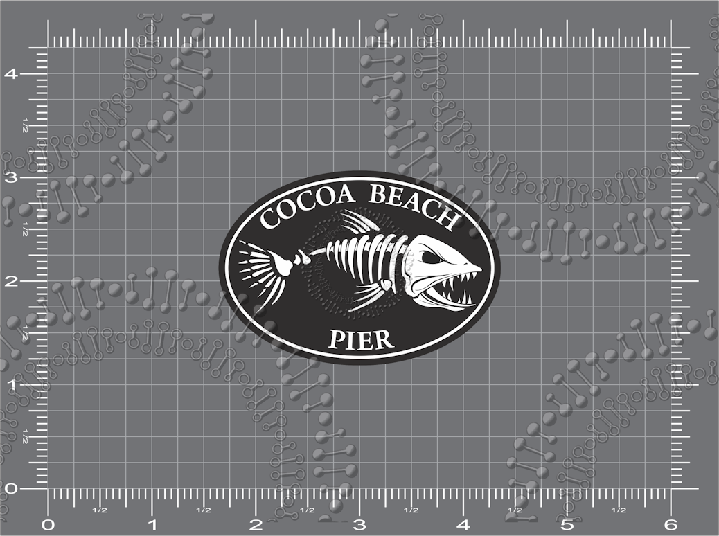 Cocoa Beach, FL - Cocoa Beach Pier Black Decal