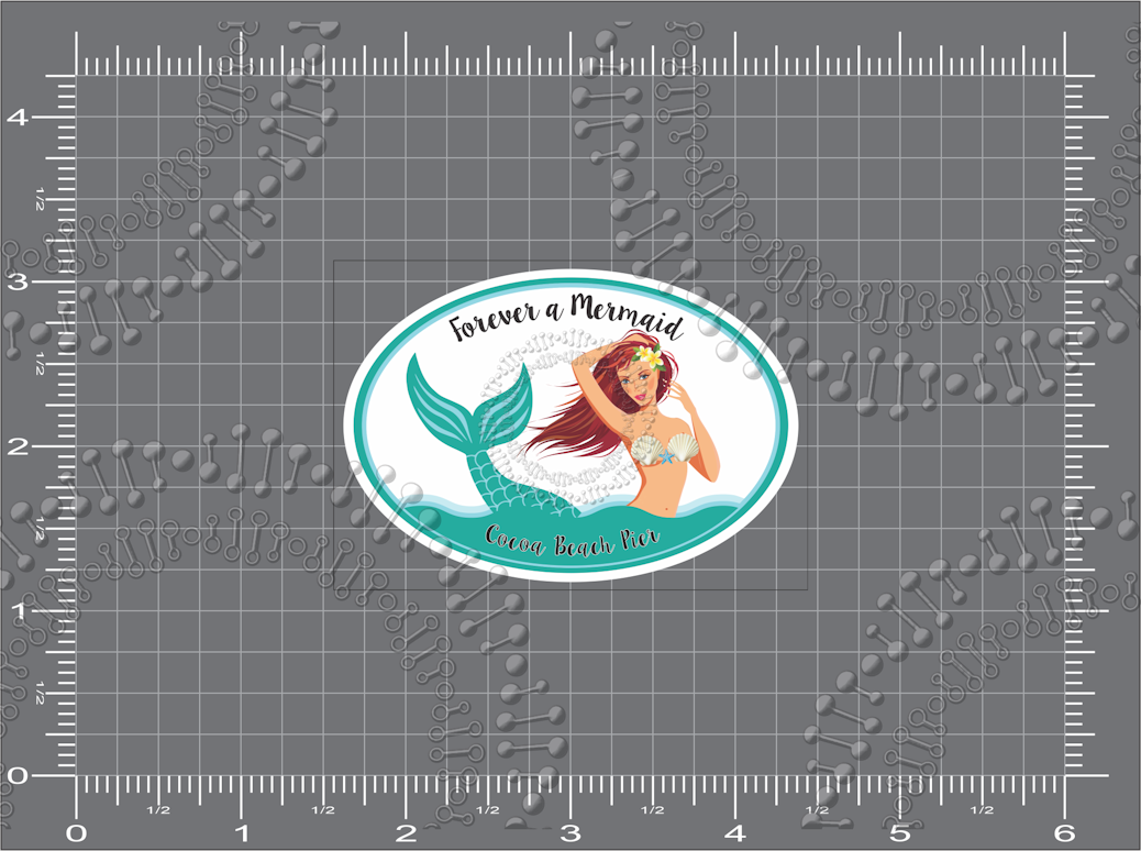 Cocoa Beach, FL - Cocoa Beach Pier Forever a Mermaid Decal