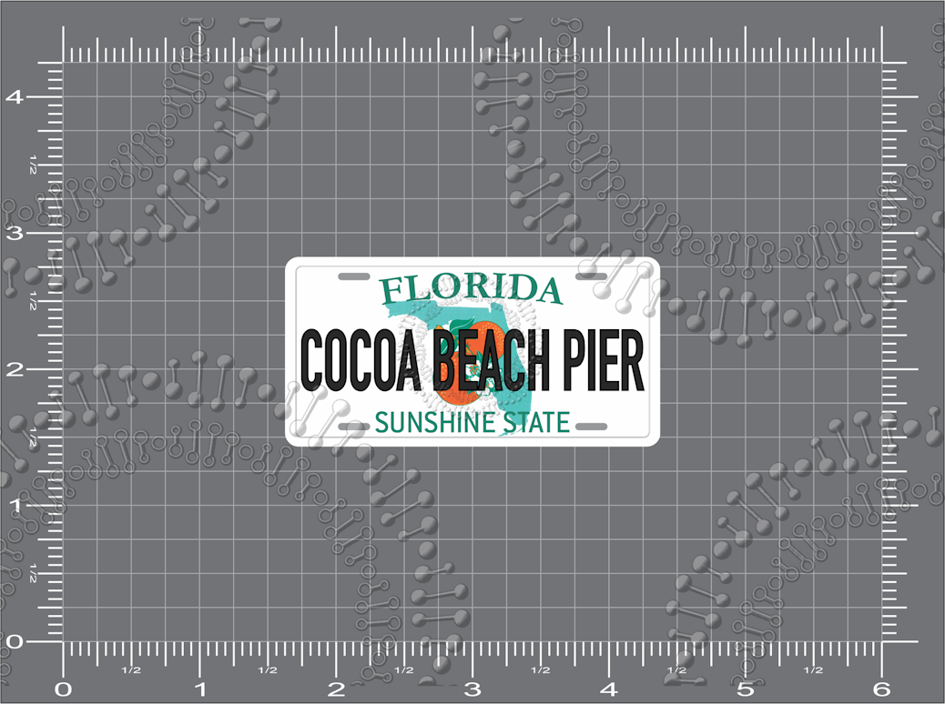 Cocoa Beach, FL - Cocoa Beach Pier License Plate Decal