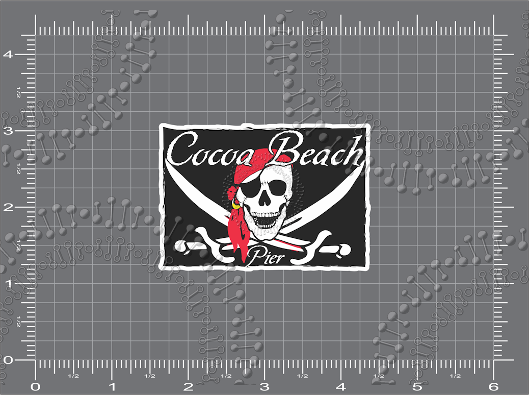 Cocoa Beach, FL - Cocoa Beach Pier Pirate Decal