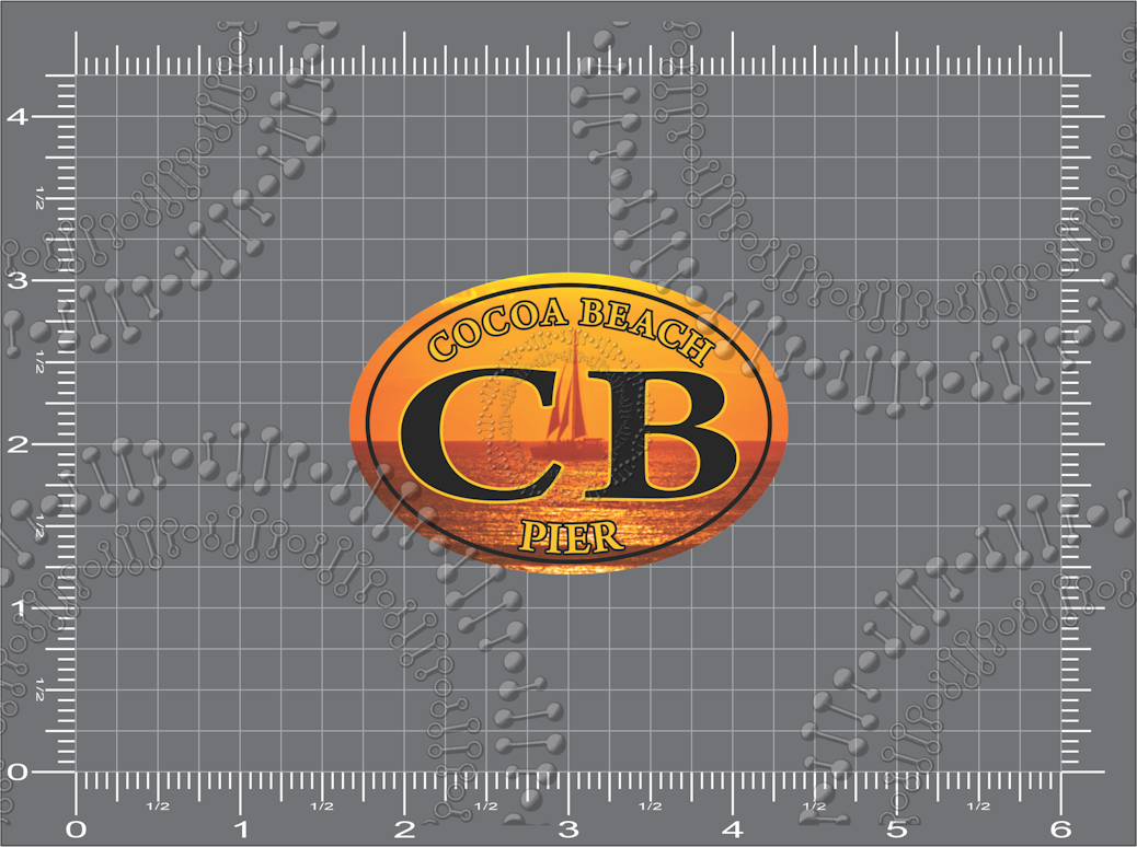 Cocoa Beach, FL - Cocoa Beach Pier Sail Boat Decal