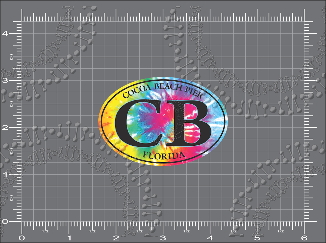 Cocoa Beach, FL - Cocoa Beach Pier Tie Dye Decal