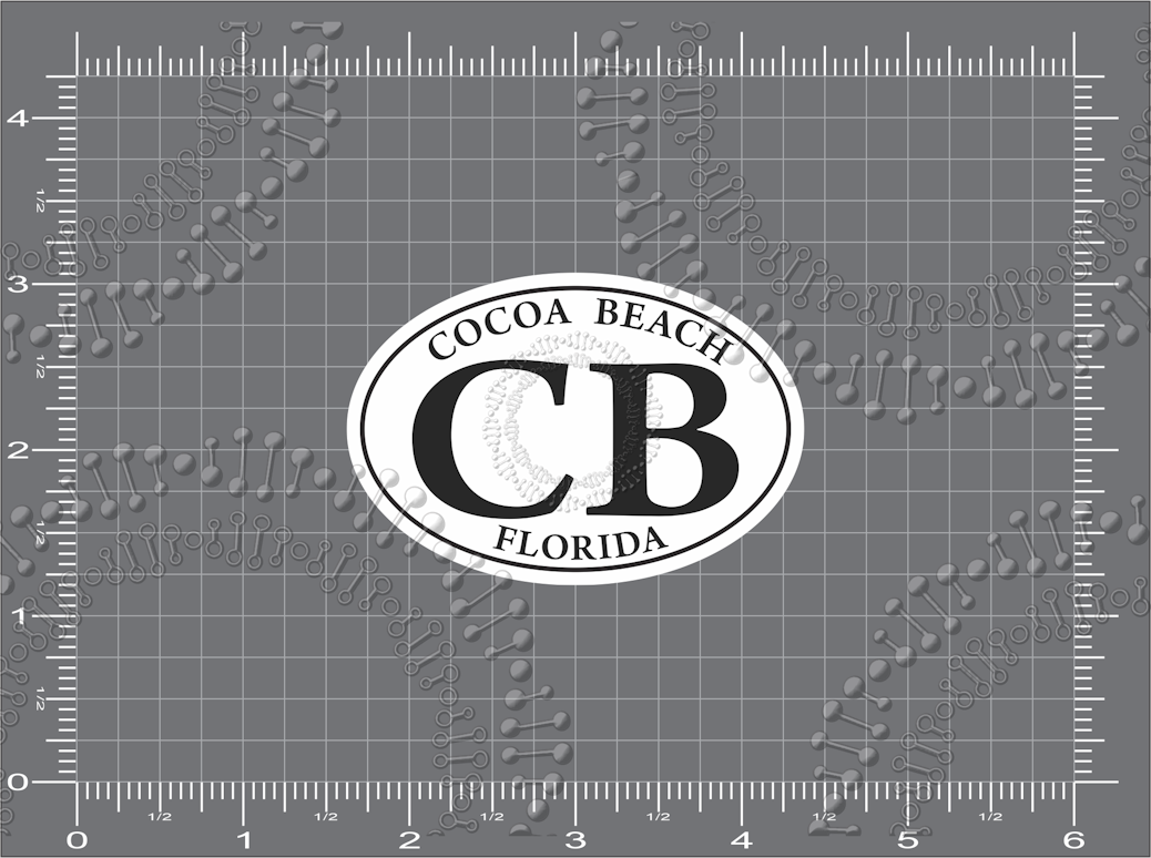 Cocoa Beach, FL - Cocoa Beach White Oval Decal