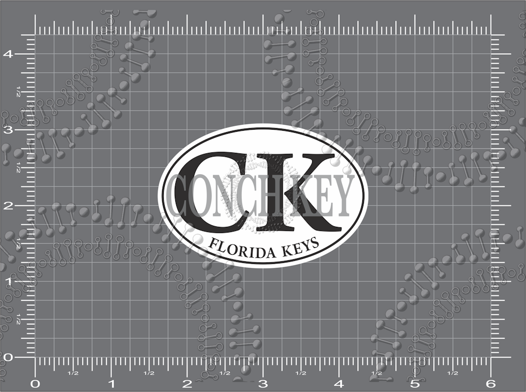 Conch Key, FL - CK White Oval Decal