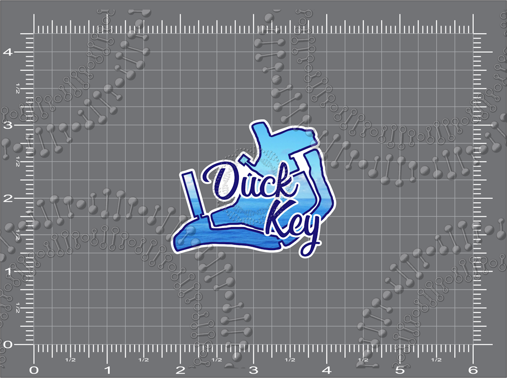 Duck Key, FL - Island Shape with Text Decal