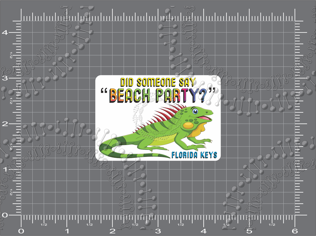 Florida Keys - Beach Party Iguana Decal