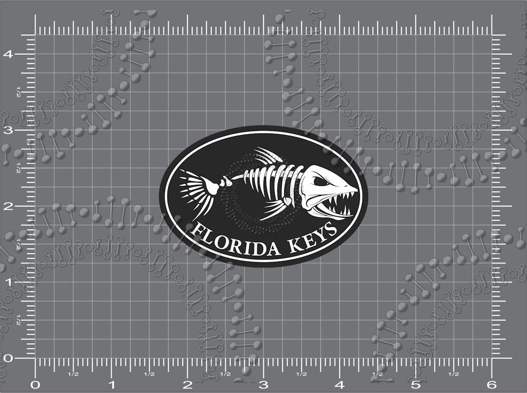 Florida Keys - Black Fishbonz Decal
