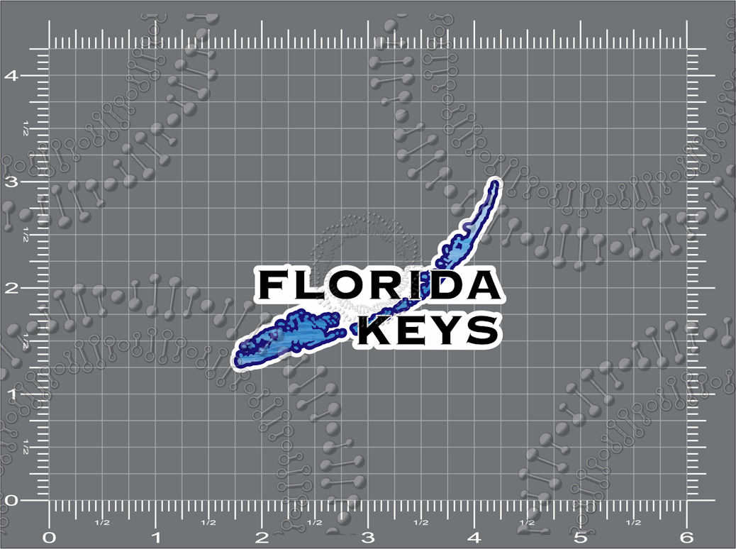 Florida Keys - Block Text with Island Decal