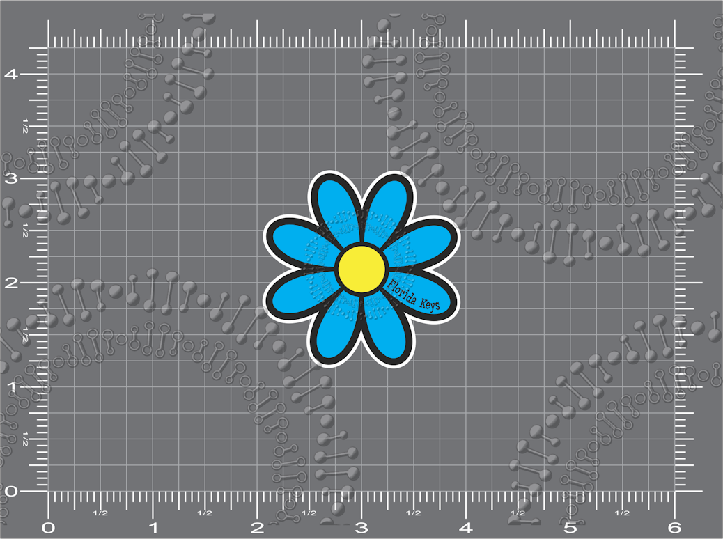 Florida Keys - Cyan Daisy Decal