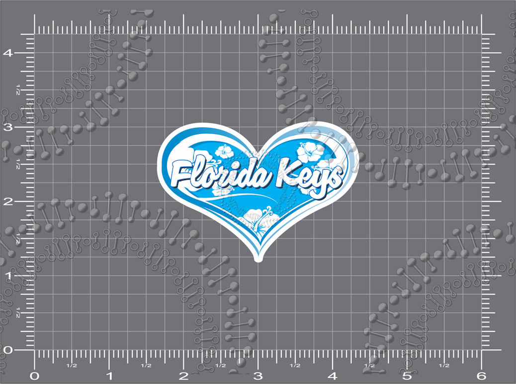 Florida Keys - Cyan Heart Decal