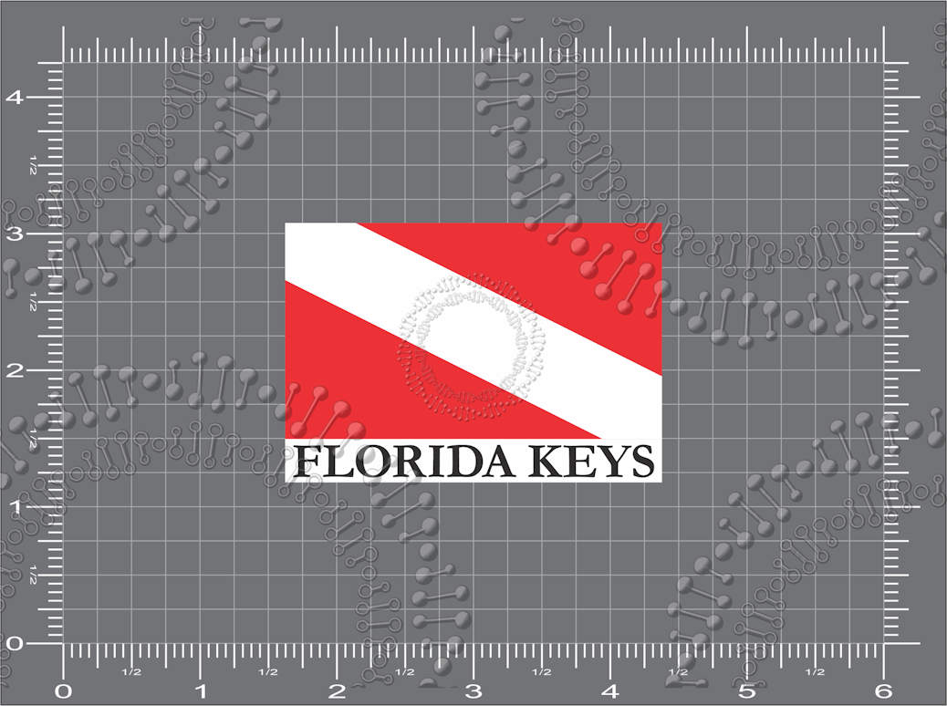 Florida Keys - Dive Flag with Black Text Decal