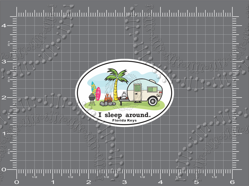 Florida Keys - I Sleep Around with Surfboard Decal