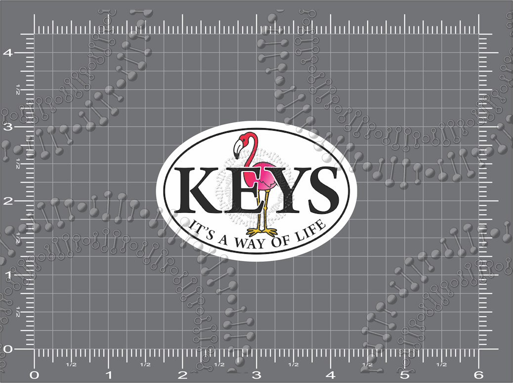 Florida Keys - Keys It's A Way Of Life with Flamingo Decal
