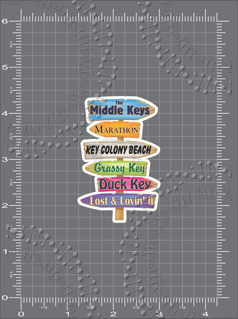 Florida Keys - Middle Keys Directional Sign Decal