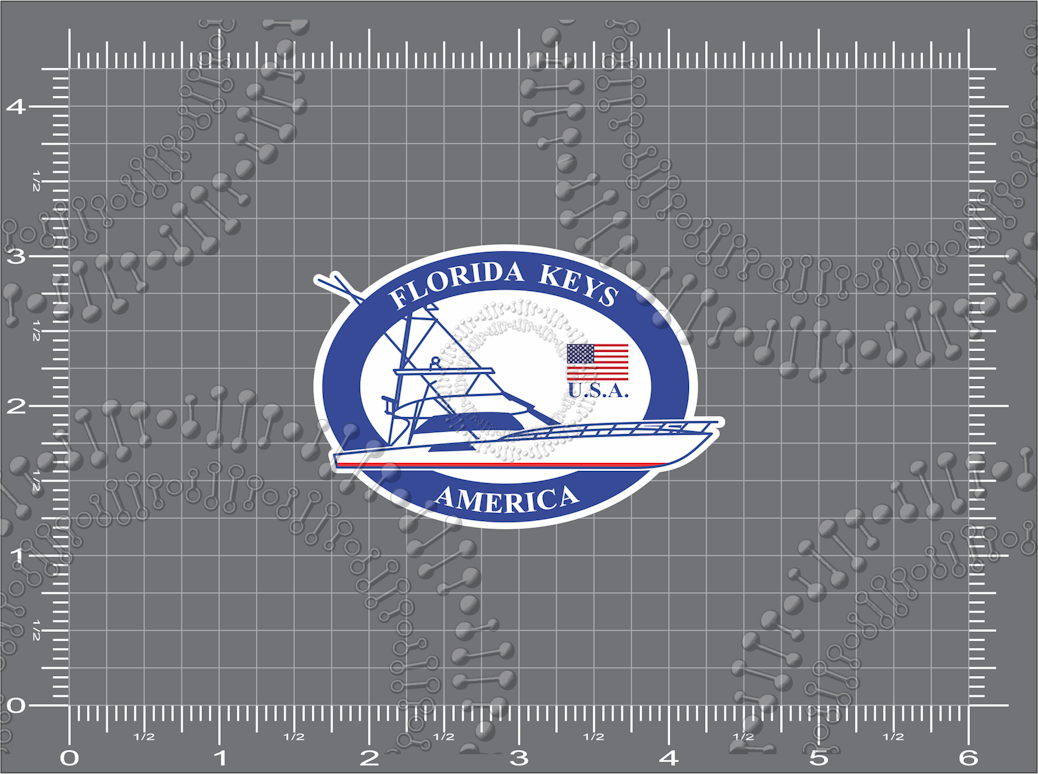 Florida Keys  - Oval Fishing Boat Decal
