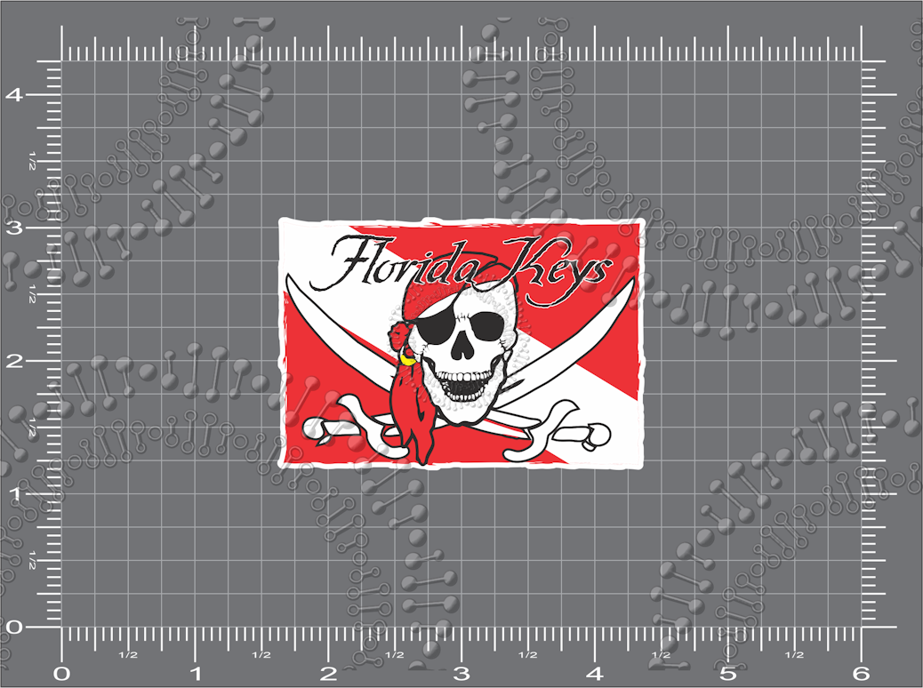 Florida Keys - Pirate Dive Flag Decal