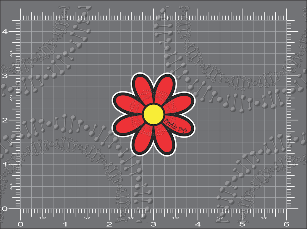 Florida Keys - Red Daisy Decal