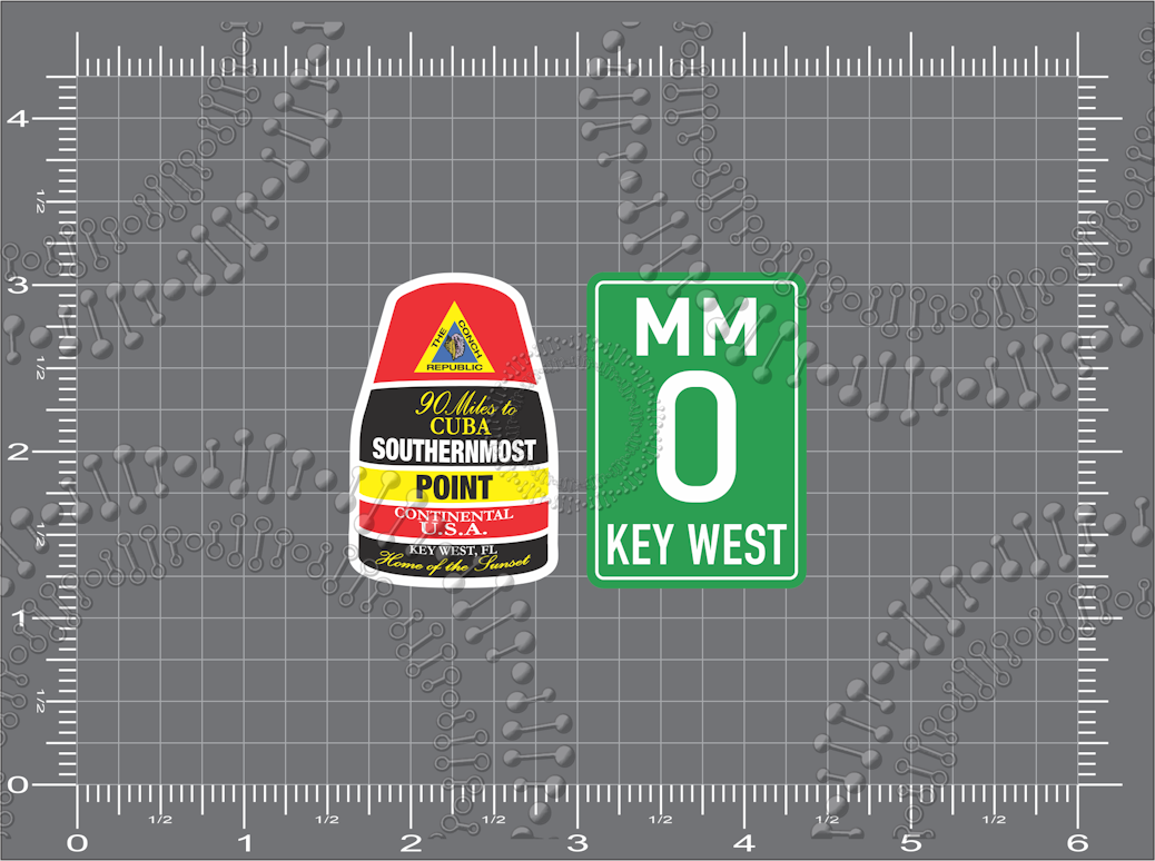 Florida Keys - Southern Most Point and Mile Marker 0 Decal