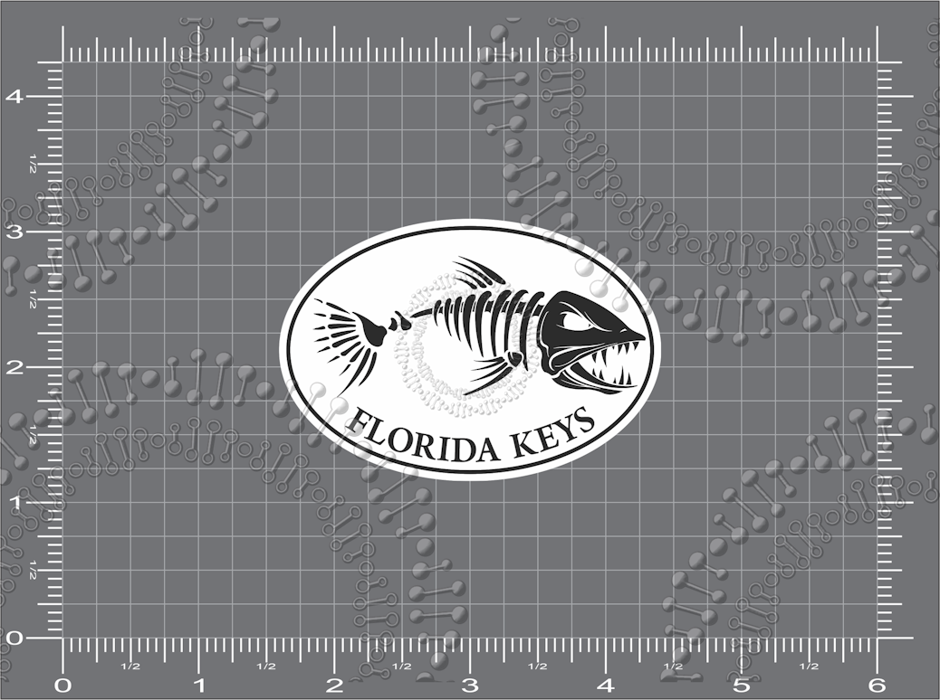 Florida Keys - White Fishbonz Decal