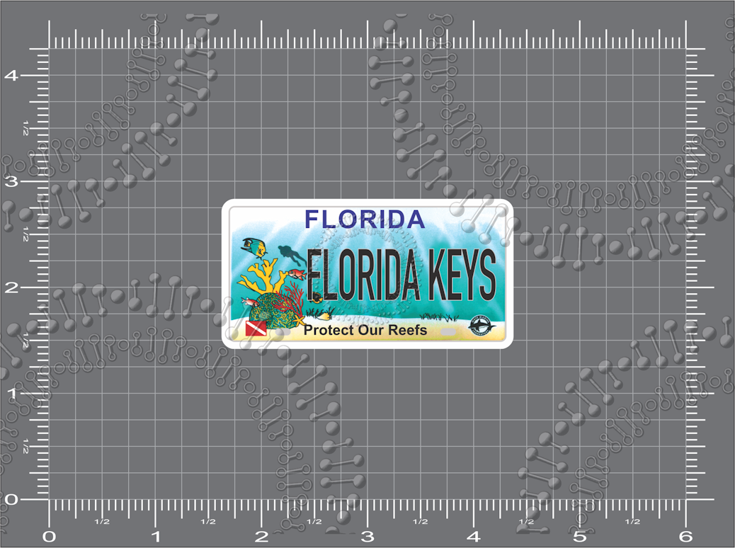 Florida Keys, FL - Reef License Plate Decal