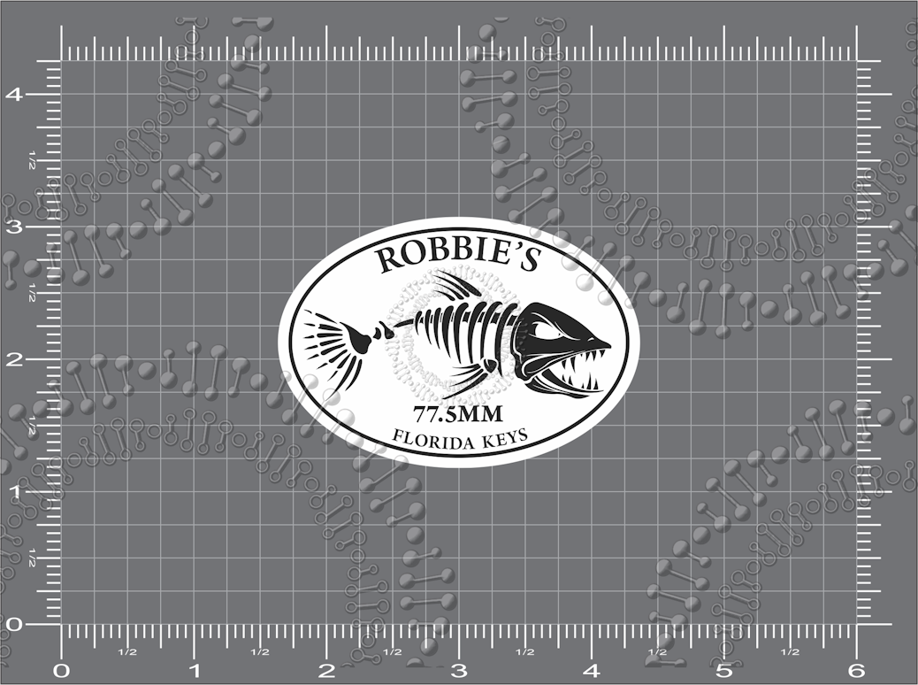 Florida Keys, Robbies White Fishbonz Decal