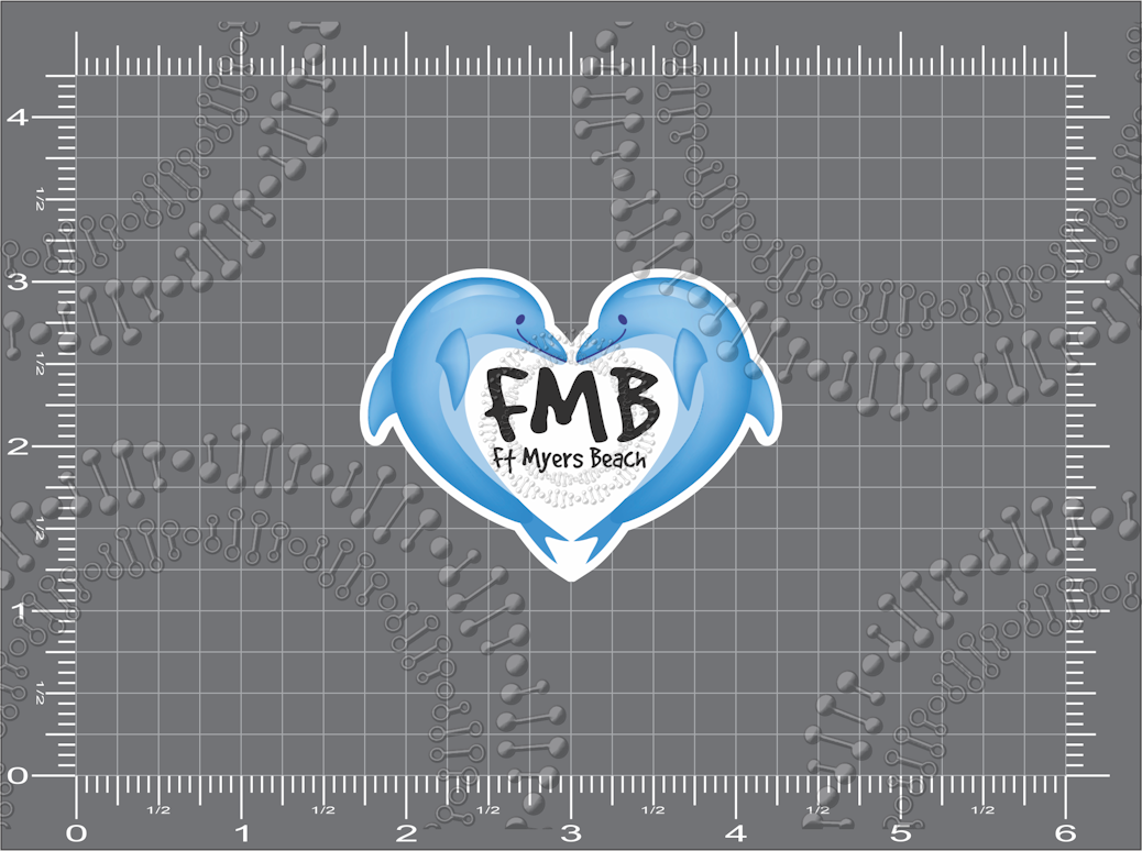 Fort Myers Beach, FL - FMB Dolphin Decal