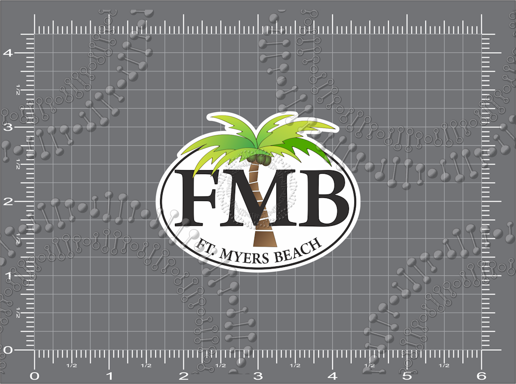 Fort Myers Beach, FL - FMB Palm Tree Decal