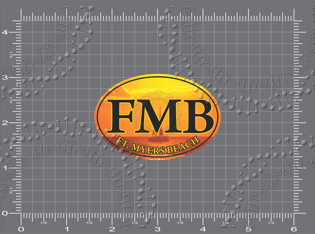 Fort Myers Beach, FL - FMB Sailboat at Sunset Decal