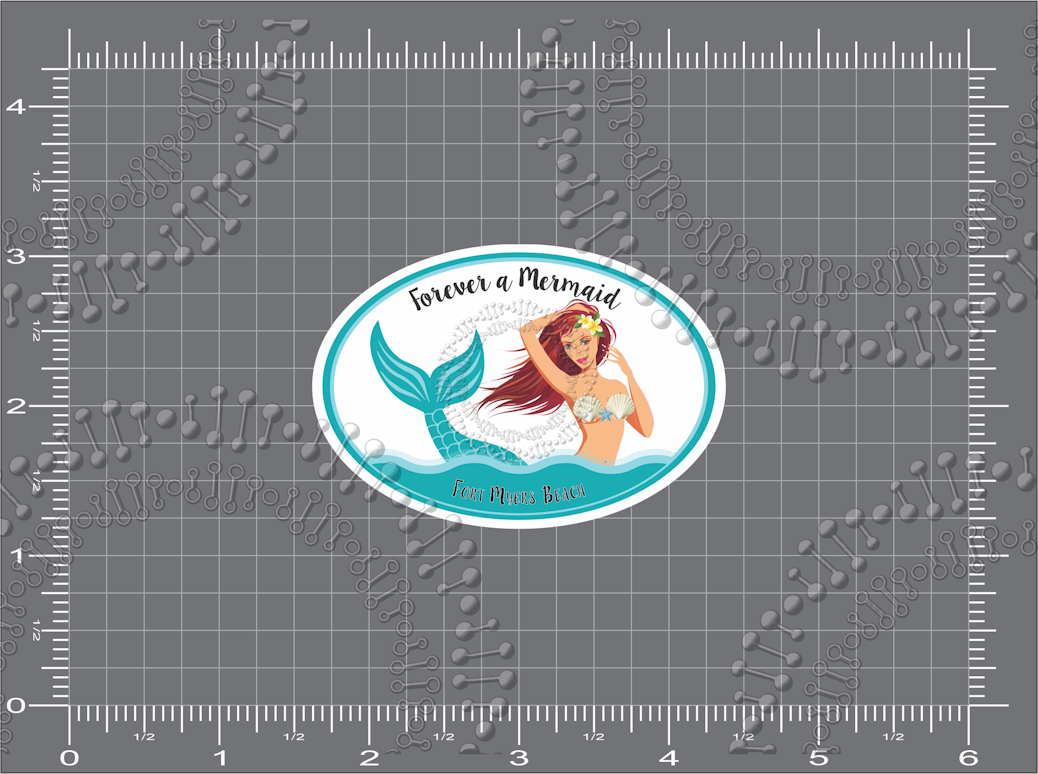 Fort Myers Beach, FL - Forever a Mermaid Decal