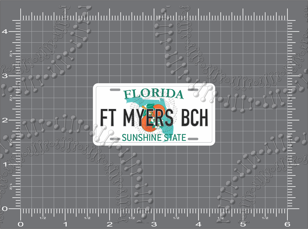 Fort Myers Beach, FL - License Plate Decal
