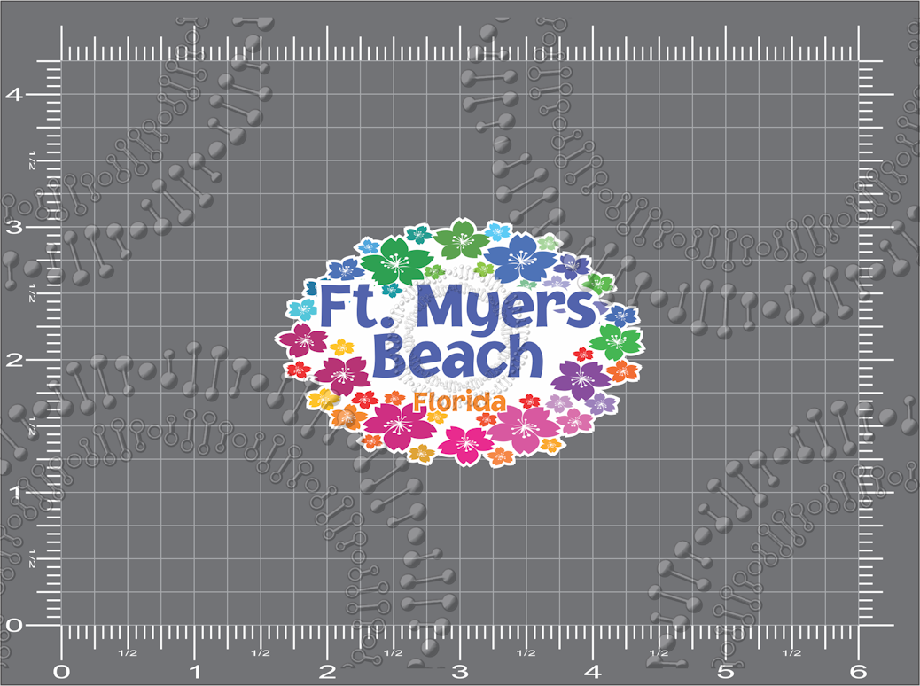 Fort Myers Beach, FL - Wreath Decal