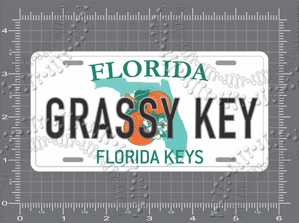 Grassy Key, FL - License Plate Decal