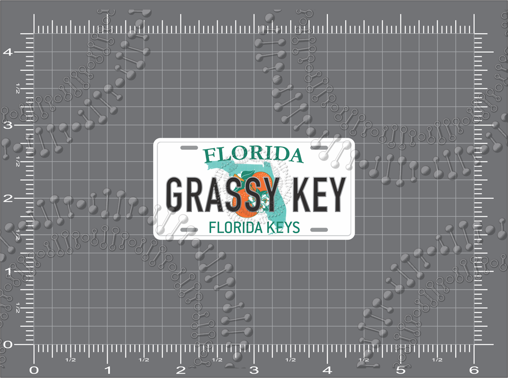 Grassy Key, FL - License Plate Decal