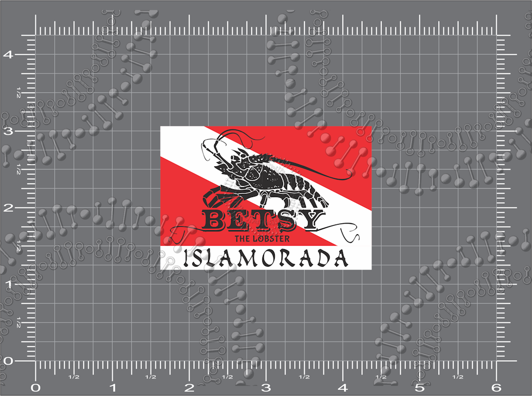Islamorada, FL - Betsy Dive Flag Decal