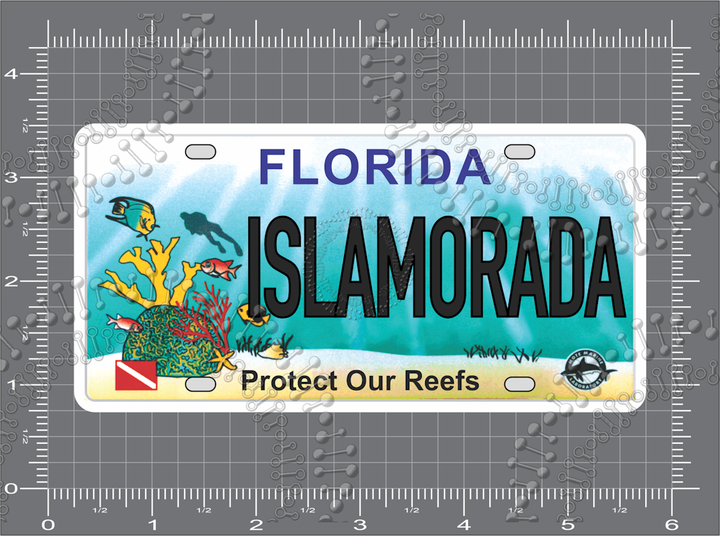 Islamorada, FL - Islamorada Reef License Plate Decal