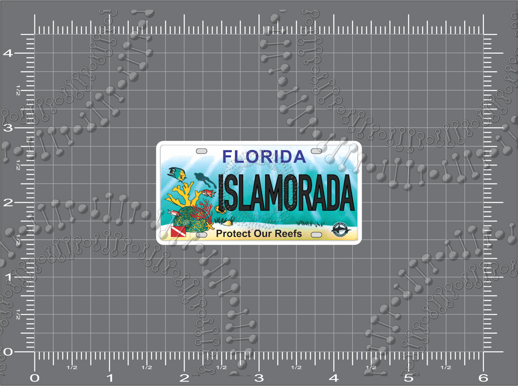 Islamorada, FL - Islamorada Reef License Plate Decal