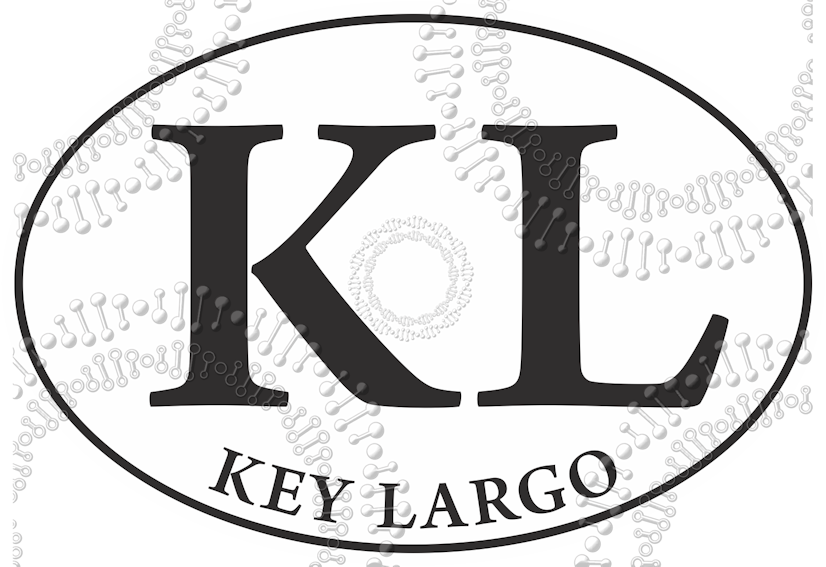 Key Largo, FL - KL White Oval Decal