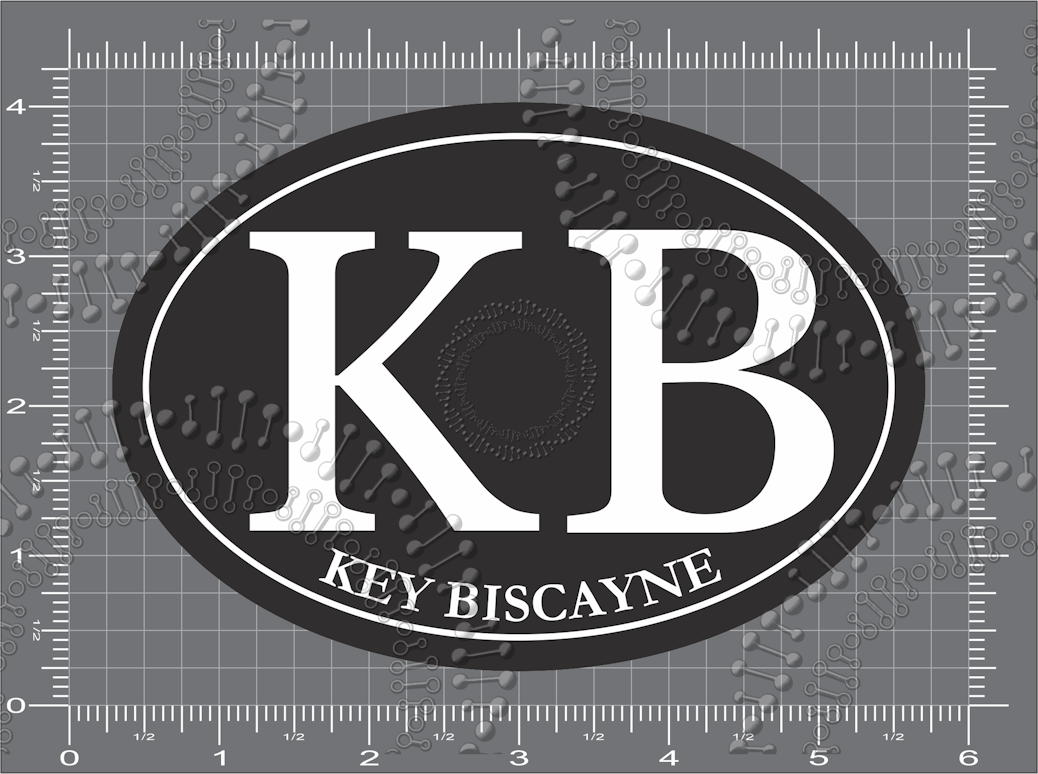 Key Biscayne, FL - KB Black Oval Decal