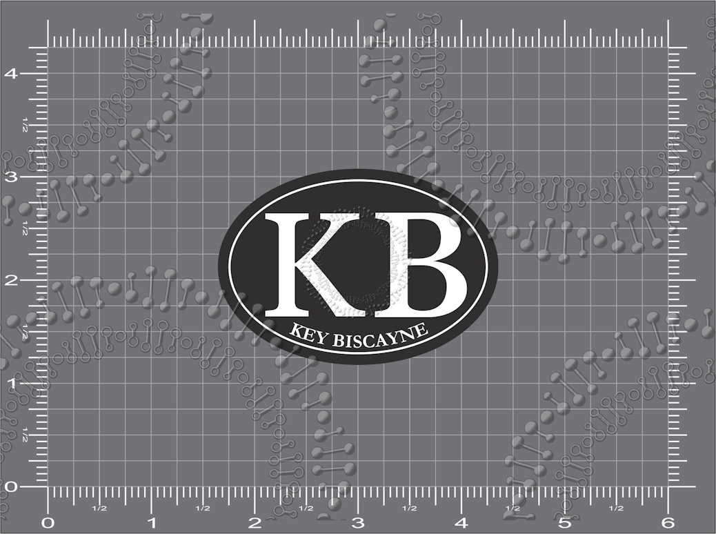 Key Biscayne, FL - KB Black Oval Decal