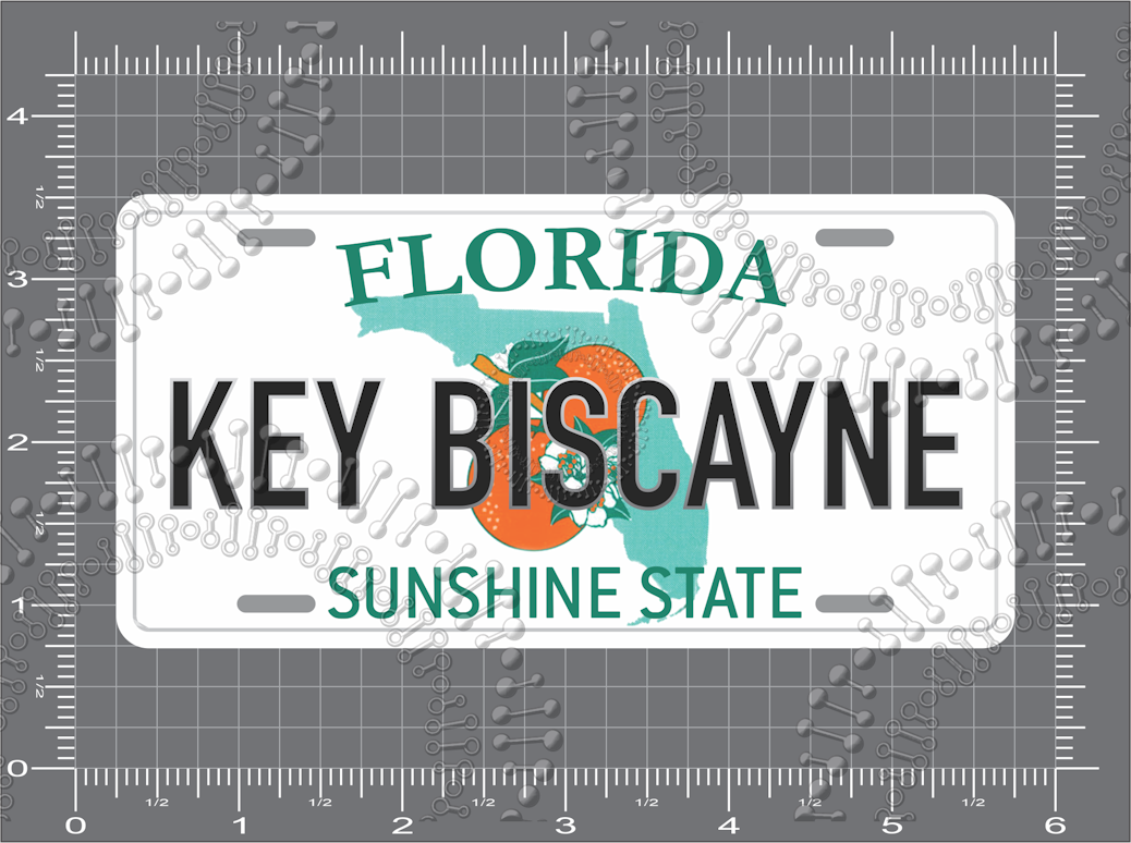 Key Biscayne, FL - License Plate Decal