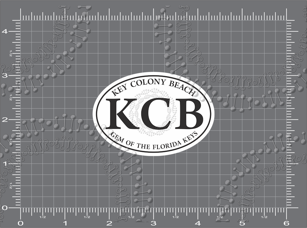 Key Colony Beach, FL - KCB White Oval Decal