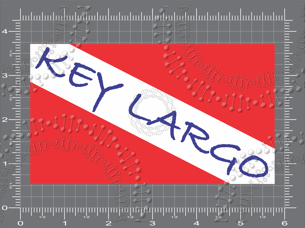 Key Largo, FL - Dive Flag Decal