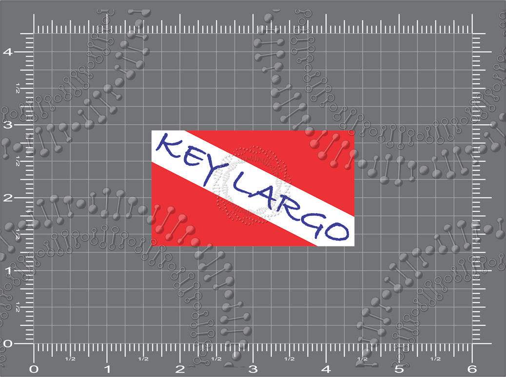Key Largo, FL - Dive Flag Decal