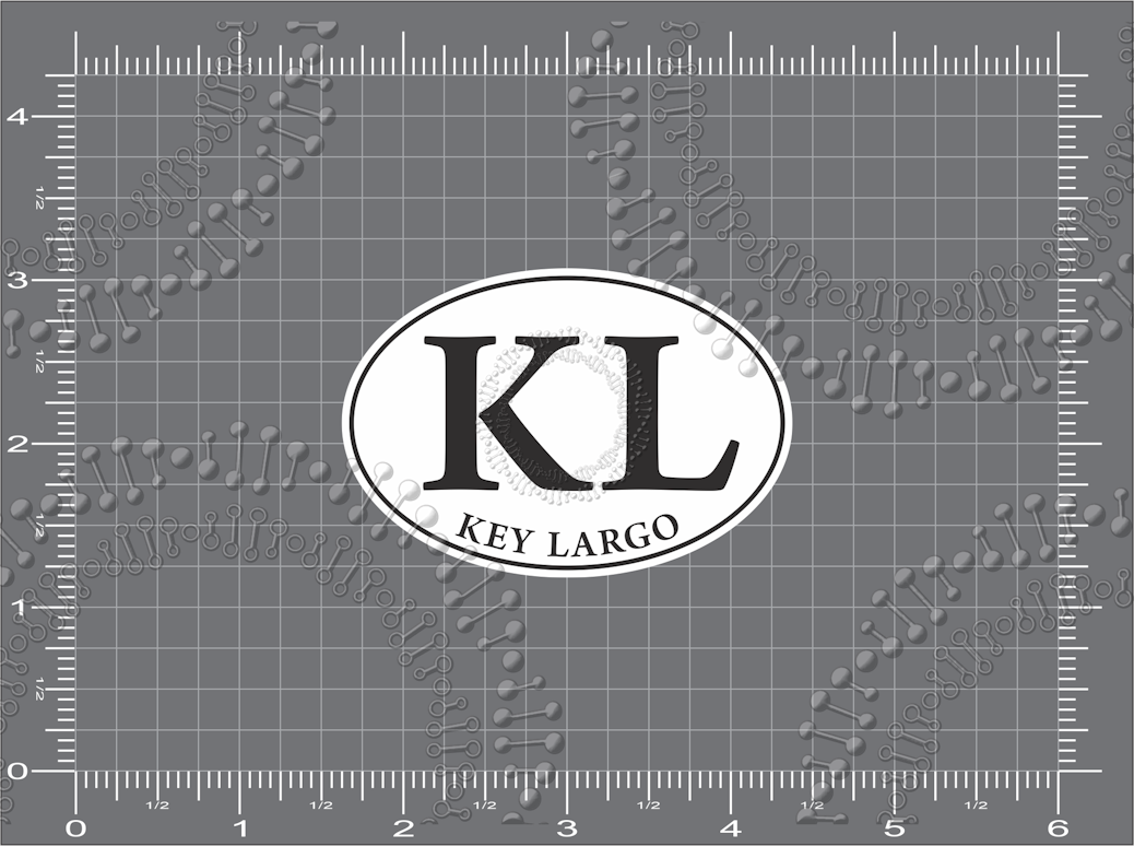 Key Largo, FL - KL White Oval Decal