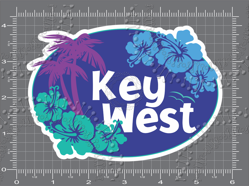 Key West, FL - Aloha Blue Decal