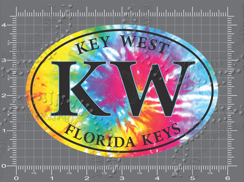 Key West, FL - KW Tie Dye Decal