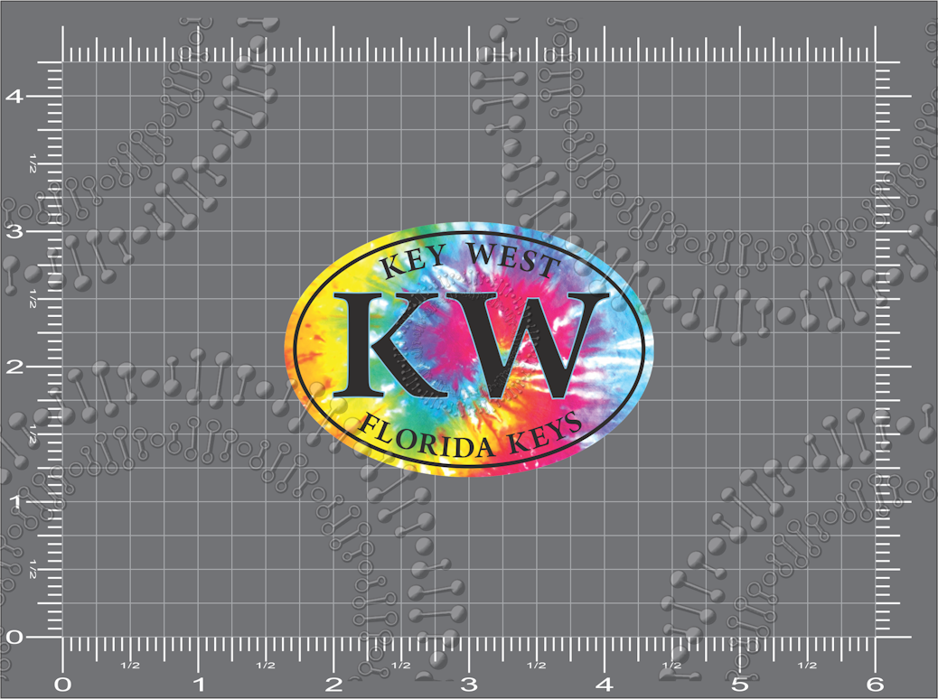 Key West, FL - KW Tie Dye Decal